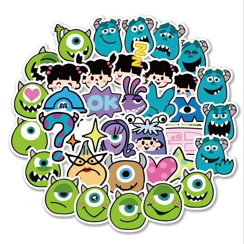 Monsters Inc Stickers | Vinyl Sticker for Laptop, Scrapbook, Phone, Luggage, Journal, Party Decoration | Assorted Stickers