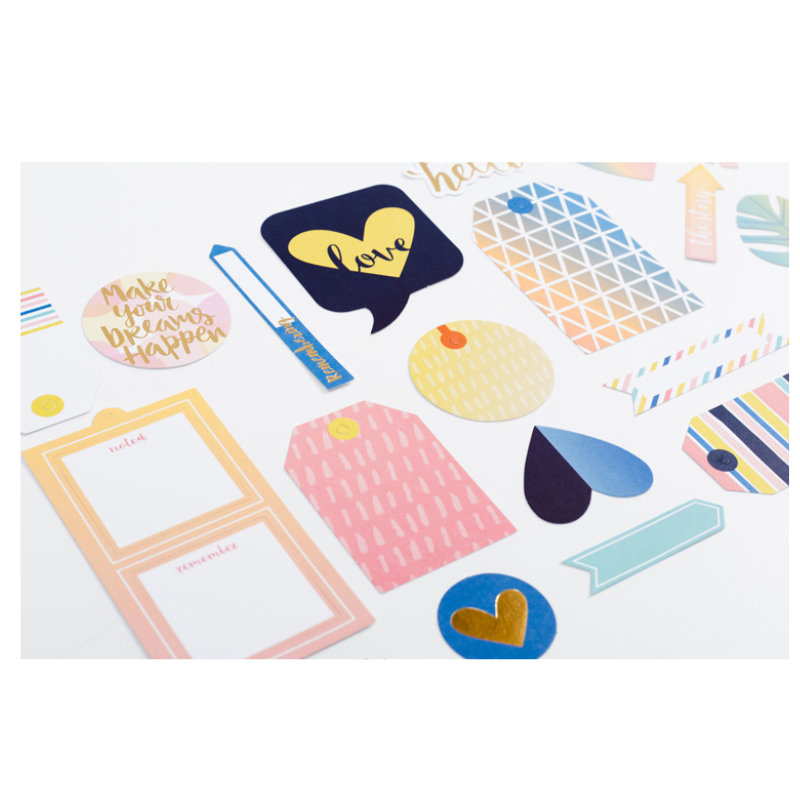 Scrapbook die cut cardstock shapes