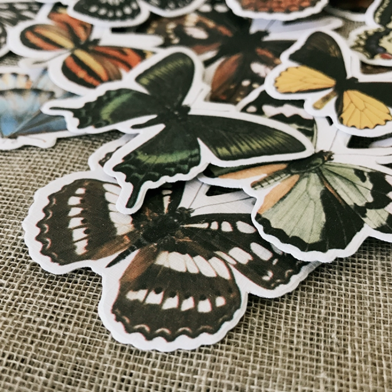 Vintage butterfly stickers