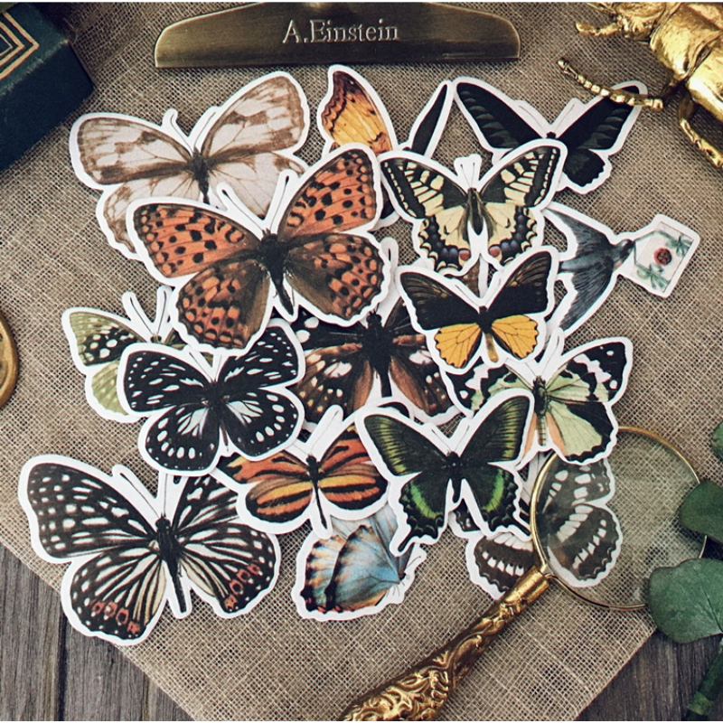 Vintage butterfly stickers