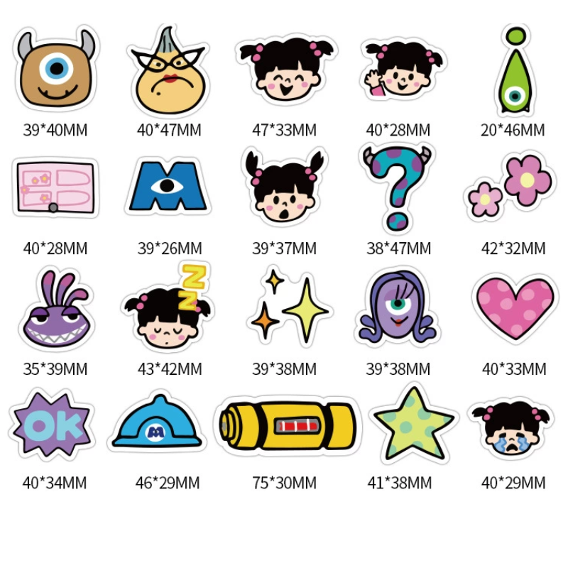 Monsters Inc Stickers | Vinyl Sticker for Laptop, Scrapbook, Phone, Luggage, Journal, Party Decoration | Assorted Stickers