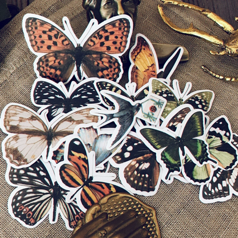 Vintage butterfly stickers