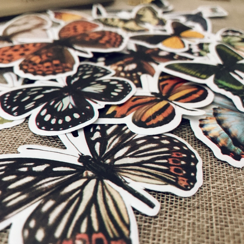 Vintage butterfly stickers