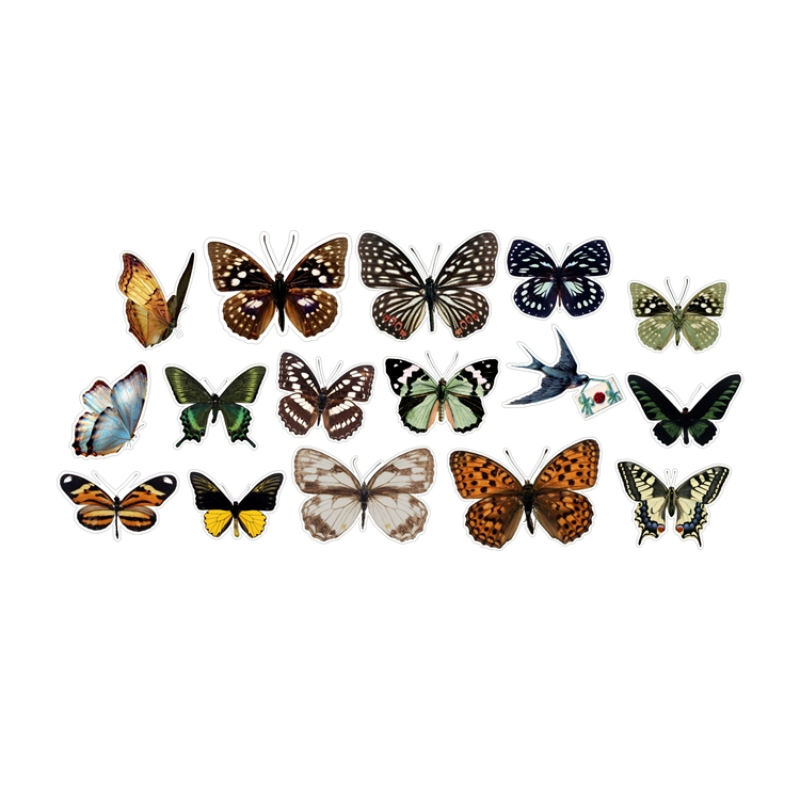 Vintage butterfly stickers